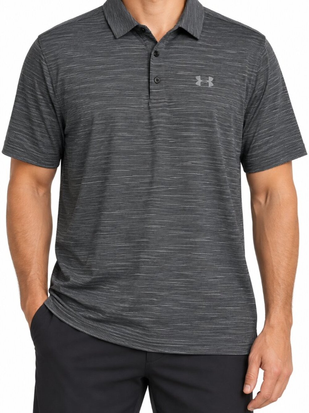 Under Armour HeatGear Men’s XL Black Gray Performance Golf Polo Shirt